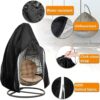 longziming Waterproof Egg Hanging Chair Cover with Zipper, 200*230CM 210D Oxford Fabric Heavy Duty Veranda Patio Cocoon Chair Garden Protective C