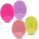 Facial Cleansing Brush Face Exfoliator Pad Silicone Face Scrubber Mini Manual Silicone Face Scrubber Face Massager Brush AntiAging Skin Cleanser