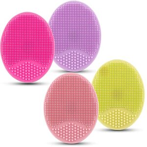 Facial Cleansing Brush Face Exfoliator Pad Silicone Face Scrubber Mini Manual Silicone Face Scrubber Face Massager Brush AntiAging Skin Cleanser