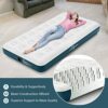 JHUNSWEN Camping Air Mattress, Raised Surface Air Bed with Carry Bag Durable Blow Up Bed Portable Inflatable for Tents Travel Home Guests 330lb M