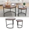 Coffee Table Set  2PCS Industrial Nesting Coffee Table Modern Round Side Table Set for Balcony Living Room 347.4oz