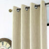 Melodieux Elegant Cotton Wide Blackout Curtain for Sliding Glass Door Living Room Divider Grommet Drapes 100 by 84 Inch Beige 1 Panel