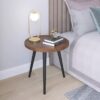 JKGHK Nesting Coffee Table Wood RoundModern Accent Sofa Side End TablesCreative Coffee TablesNightstand Set Of 2 With Adjustable Foot Pad For Liv