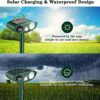 YurDoca Ultrasonic Cat Repellent, Solar Waterproof Pest Repeller Outdoor, Animal Repeller with Motion Sensor and Ultrasonic Flashing Lights, for