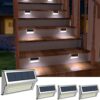 【Cool White】 Solar Fence Lights,Stainless Steel Decorative Lights LED Garden Lights,Waterproof Step Lights Wireless Outdoor Lights for Stair,Wall