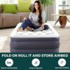 Green Haven Premium Large Single Size Air Bed with Built in Electric Pump & Pillow – Raised Flocked Airbed with a Soft Top | Fast Self-inflating