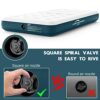 JHUNSWEN Camping Air Mattress, Raised Surface Air Bed with Carry Bag Durable Blow Up Bed Portable Inflatable for Tents Travel Home Guests 330lb M
