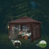 Ej.Victor Metal Gazebo, Pop Up Gazebo with Sides 3m x 3m, Canopy Outdoor, Marquee Garden Gazebo Metal Pergola for Event Shelter,Camping,Party Ten