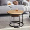 NXYJD 2pcs Nordic Coffee Table 2 in 1 Round Combination Office Tea Table Modern Home Sofa Side Table Living Room