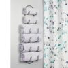 mDesign Wall Mounted Towel Storage Rack – Perfect Hanging Caddy for the Bathroom or Bedroom – Modern Hanging Hooks for Bathroom Storage – Black
