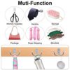 6 PCS Double Prong Robe Hooks Dual Coat Hooks Door Hooks with 16 PCS Screws Chrome Wall Mounted Hooks for Hanging Hat Tie Clothes Towel Metal Ret
