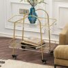 NXYJD Sofa Side Table Glass Corner Table Mobile Wheeled Small Coffee Table Living Room Table Dining Car Stainless Color  Silverclear glass