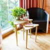 Small Household Table Outdoor Willow Nesting Side Table Simple Creative Triangle Coffee Table Small MultiFunction Plant Stand for Balcony Living