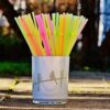 CALTECX 100X Reusable Drinking Straws, Neon Straws are Multi-Colored, Re-usable Drinking Straws Flexible Straws - Re-usable Bendy Straws Strong f