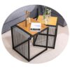 shelf NAN Set Of 2 Industrial Side Tables with Black Metal Frame  End Stackable Rectangular Nesting Tables  Neutral Minimalist  Easy Stacking For