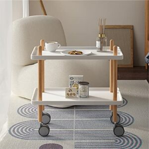 NV Double Layer Trolly Side Table White