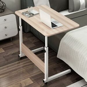 KKTONER Sofa Side Table Overbed Table Slide Under Height Adjustable Wooden Laptop Table Couch Table Mobile Dining Table Snack Table End Table wit