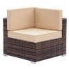 Furniture Set Fully Equipped Weaving Rattan Sofa Set with 2pcs Corner Sofas Brown Gradient