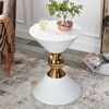 WALNUTA Style Living Room Side Tables Gold Teatable Sofa Endtable White and Black Side Coffee Table Color  Black