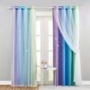NICETOWN Blackout Curtains for Living Room  Large Window Covering with CutOut Stars Mix Net Curtains for Light Filter  Privacy Protected 2 Panels