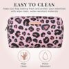 Makeup Bag  Small Cosmetic Organiser Toiletry Bag or Pencil Case  Travel Make Up Wash Bag for Women by Lily England Pink Leopard Print