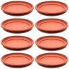 Round Plastic Planter Base Trays, 8-Pack of Terra Cotta Coloured Drainage Saucer, 30.5 cm Each