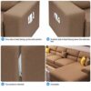 SONGTIY 4PCS Sectional Couch Connectors Furniture Connector, Premium Metal Sofa Interlocking Sofa Connector Bracket with Screws, Suitable for Lov