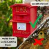 Wrenbury Postbox Birdhouse - Traditional Red Letter Box Bird House - UV Resistant Durable Resin Bird Box - Bird Nesting Box for Smaller Birds inc