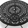 Homeology POSITANO Garden  Patio Table  2 Large Chairs with Armrests Cast Aluminium Bistro Set  Black