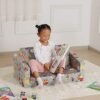 PWTJ Kid Sofa Couch, Double Seat 2 in 1 Flip Open Children Foam Sofa for Ideal Kid Gift (Grey)