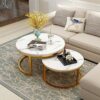 Round Coffee Table Coffee Table Coffee Table Marble Set  Side Table Set of 2  Nest of Tables as Living RoomSofaBedroomHallwayOffice Waiting Table