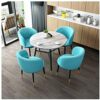 DZFURNIT Office Table and Chair Set Business Coffee Table Table and Chair Combination Restaurant Soild Wooden Round Table 80cm Office Conference
