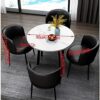 QONDA Business Dining Table Set SpaceSaving Furniture Living Room Tables and Chairs Reception Hall Negotiation Room Bedroom Coffee Shop Tea Shop