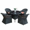 WANGQW Rattan Bistro Set with Glass Top Table Chairs Garden Corner Sofa Set Outdoor Furniture Rattan Garden Furniture Set Patio Conservatory Indo