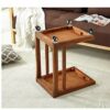 Mu Household Coffee Table Side Table in Modern Natural Wood End Table Side Table Coffeetable with Rolling Castors for Living Room Bedroom Balcony