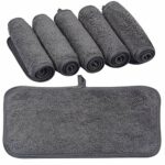KinHwa 6 Pack Microfibre Face Cleansing Cloth Magic Reusable Makeup Remover Cloth 15x30 cm Ultra Soft Washcloths for Eye Face Darkgrey