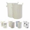 LessMo 2Pcs 19.7" Laundry Hamper, Collapsible Storage Basket With Easy Carry Handles, Waterproof Round Cotton Linen, for Baby Products, Toys, Bed