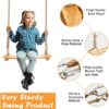 Wooden Swing Seat for Adults ,Morwealth Tree Swing with Adjustable Hemp Rope for Indoor and Outdoor Garden Swing Seat 19 x 9.8 Inch Load Capacity