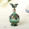 YU FENG Vintage Glass Perfume Bottle with Green Butterfly Empty Refillable Decorative Fragrance Bottle