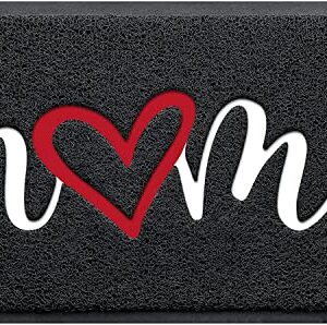 MARIBUR Heart Embossed Shape Door Mat,Outdoor Low Profile Front Floor Doormat,Durable Entry Mat for Entryway Patio Back Yard Door Rug, Washable a