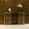 OUPAI Entryway Sofa Table Console Table Entryway Hallway Table Behind Coach Sofa Slim Entry Table with Marble Modern Look Gold Metal Frame Organi