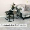 Nabatee Set Of 3 Round Nesting Tables Elegant Chic Style Living Room Side Tables Hallway Tables UK