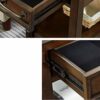 Mu Household Side Table with Drawer Retro End Table Sofa SideCoffeeStorage Trolly Bedside Table for HomeLiving RoomOffice 600  600  605Mm