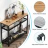 Industrial Console Sofa Table with Storage Shelves 3 Tier EntrywayHallway Table with Metal Frame 39 Inch Long Narrow Foyer Table for Living Room