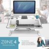 Fellowes Lotus Height Adjustable Standing Desk Converter - Sit Stand Desk with Smooth Lift Technology - Max Weight 15.8KG - White