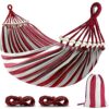 MOSFiATA 285x155cm Hammock with Spreader Bars, Camping Hammock Outdoor, with Thickened Durable Canvas Fabric and Sturdy Metal Knot, 550 lb Load C
