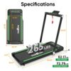 Folding treadmill for home, THERUN 2.5HP Under Desk Treadmill w/Widened Shock Absorption Running Belt, Foldable Walking Running Machine w/Adjusta