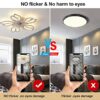 Becailyer 25in Modern Ceiling Fan with Lights, 50W Remote Control Dimming 5-Leaves Shape Led Flush Mount Ceiling Fan Lamp 6 Gear Wind Speed Quiet