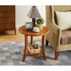 Kiki End table Living Room Round Coffee Table Modern Side Table With Storage Shelf End Table Waiting Area Table Solid Wood Tea Table coffee table