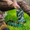 Newthinking Lawn Aerator Shoes, Heavy Duty Spiked Aerating Sandals, Garden Grass Aerator Spiked Sandals with Hook & Loop Straps, All-New Unique D